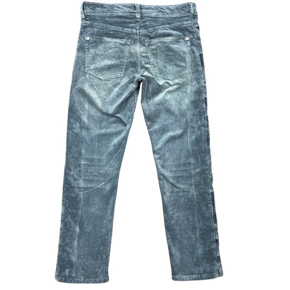 Anthropologie Pilcro Slim Boyfriend Crop Corduroy Pants Blue Size 26 Petite - Picture 2 of 9